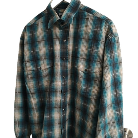 Panhandle men's plaid button down Western shirt  Sz-M Tall - Picture 7 of 7